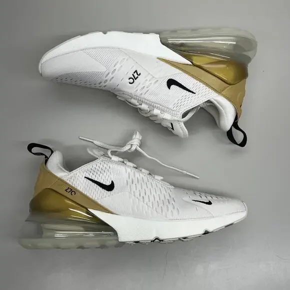 NIKE W Air Max 270 Foam Insole Mesh Sneakers Women's Sz 7 White Gold DZ77736 001 - Picture 8 of 12